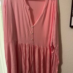 Pink long sleeve empire waist top